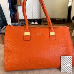 Furla Vibrant Orange Satchel